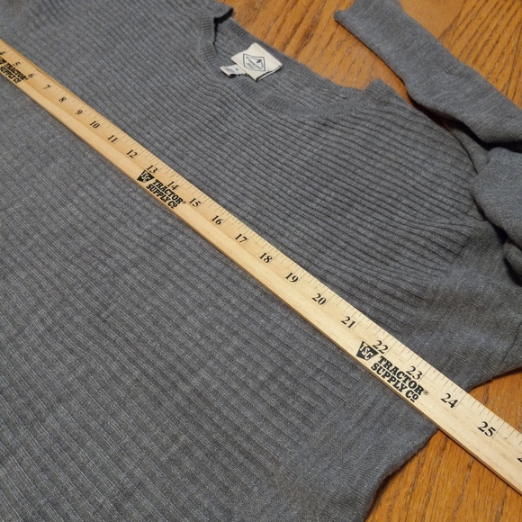 St John's Bay Women's Gray Ribbed Sweater High Low Hem Longer Size XL - Picture 8 of 15
